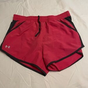 Under Armour Women's Maroon and Black Athletic Shorts
